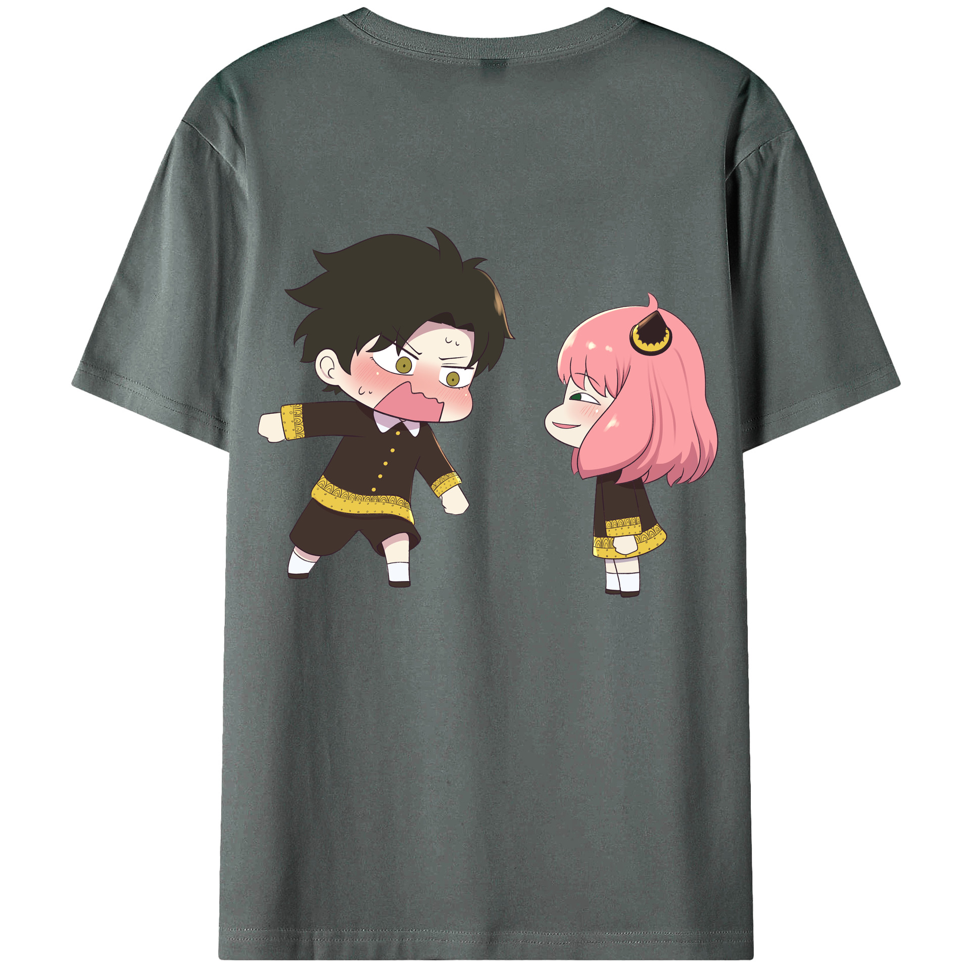 （画像用） SPY×FAMILY间谍家家酒 綿100％ メンズ半袖Tシャツ（バックプリント） 通気性